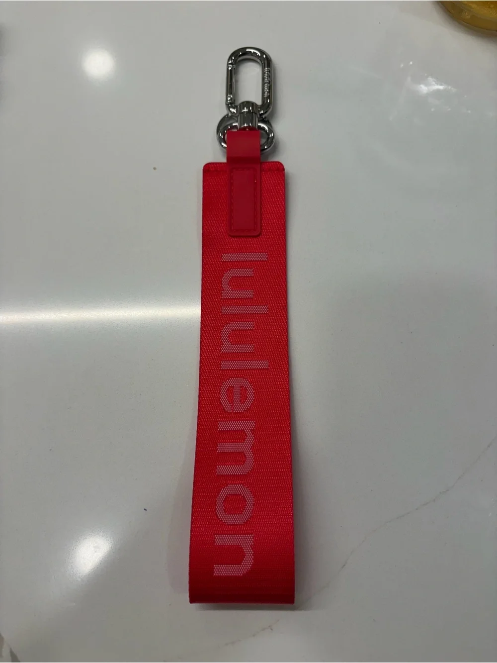 lululemon athletica Red Logo Wrist Key Loop